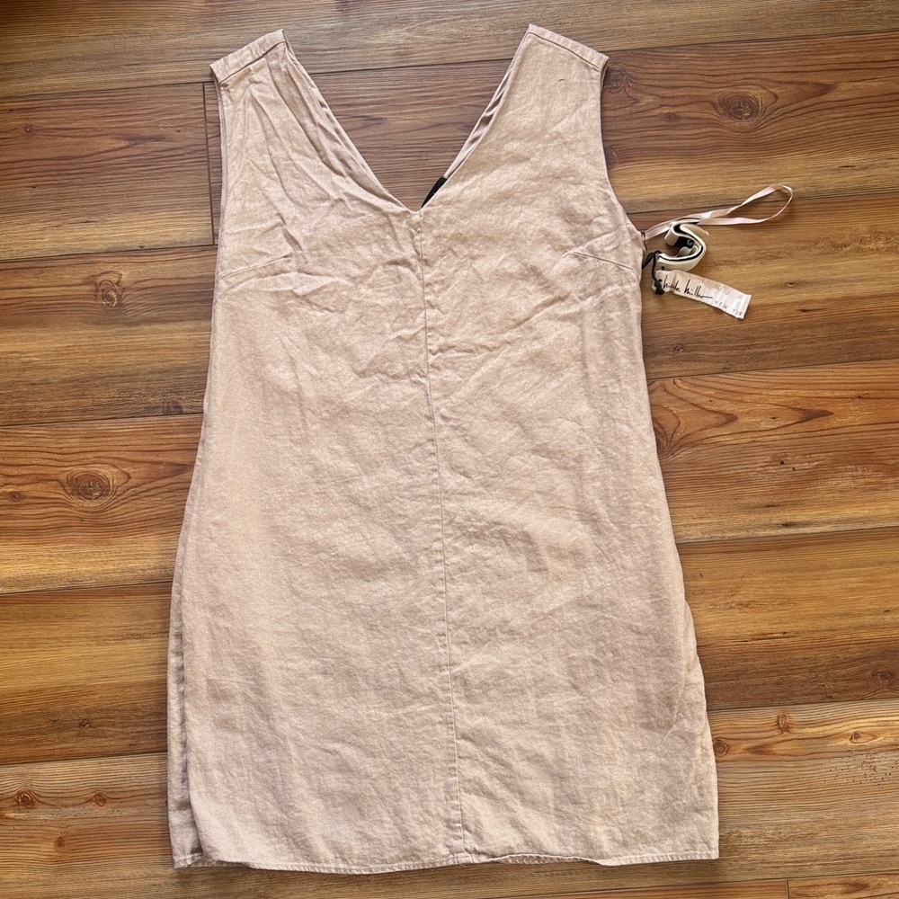 Nicole Miller Cream V-Neck Dress